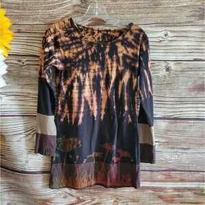 Leopards & Roses Women's Long Sleeve Pullover Shirt Pre-owned